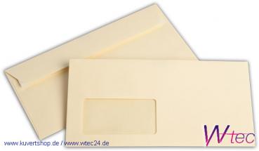 C6/5 Colorpapierkuverts in Hellchamois, mit Fenster (500 Kuverts = 68,00 EURO)