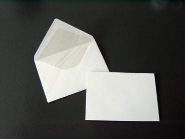 C6 Seidenfutterkuverts in Weiss Leinen ohne Fenster (500 Kuverts = 38,60 EURO)