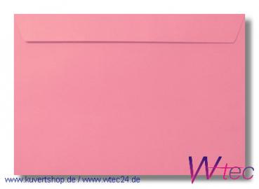 Vollfarbige C6-Kuverts in Pink (Rosa), Haftklebend, ohne Fenster (100 Kuverts = 54,00 EURO)