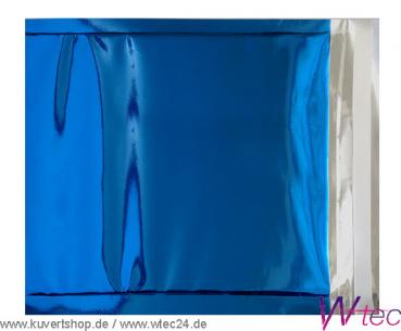 Folien-Versandtaschen in 220x220 - Blau glänzend, mit Haftklebung (100 Kuverts = 68,00 EURO)