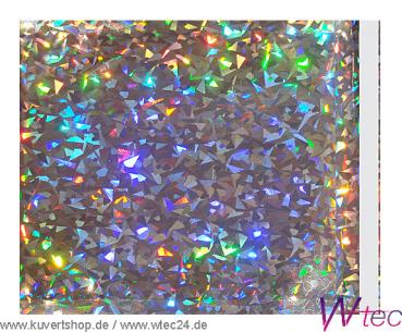 Folien-Versandtaschen in 220x220 - Holografischem Silber glänzend, mit Haftklebung (100 Kuverts = 78,00 EURO)