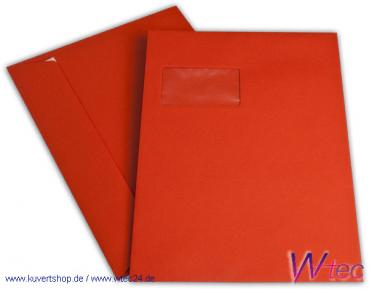 C4 Colorpapierkuverts in Intensivrot mit Fenster (500 Kuverts = 170,00 EURO)