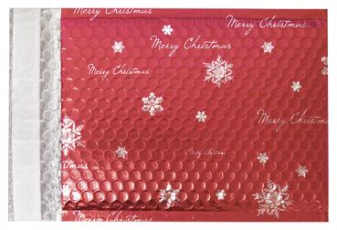 B5 Luftpolstertaschen in Schwarz metallisch rot matt - Merry Christmas