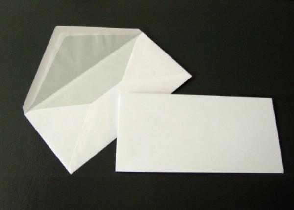 DL Seidenfutterkuverts Weiß-Matt (500 Kuverts = 36,25 EURO)