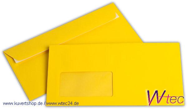 C6/5 Colorpapierkuverts in Goldgelb, mit Fenster (500 Kuverts = 68,00 EURO)