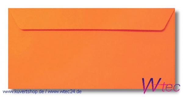 Vollfarbige DIN Lang-Kuverts in Orange, Haftklebend, ohne Fenster (100 Kuverts = 56,00 EURO)