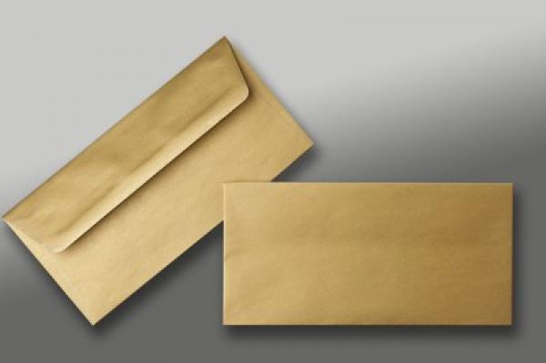 120x180 Seidenfutterkuverts in Gold ohne Fenster (500 Kuverts = 111,00 EURO)