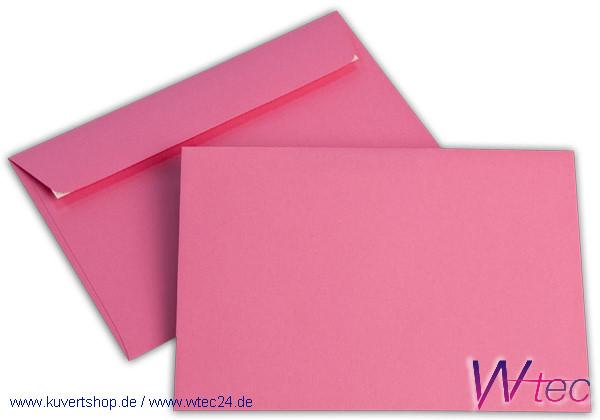 C6 Colorpapierkuverts in Eosinrot, ohne Fenster (500 Kuverts = 62,00 EURO)