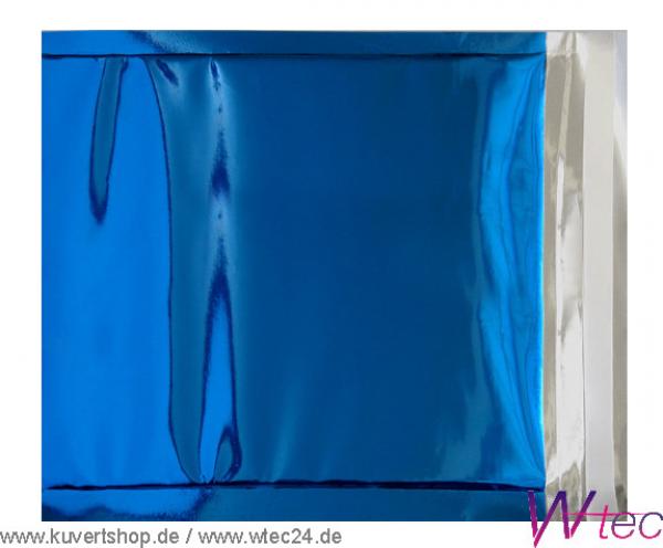 Folien-Versandtaschen in 220x220 - Blau glänzend, mit Haftklebung (100 Kuverts = 68,00 EURO)