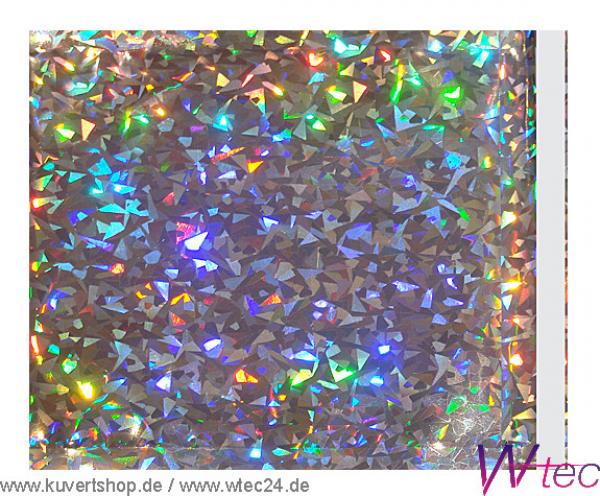 Folien-Versandtaschen in 220x220 - Holografischem Silber glänzend, mit Haftklebung (100 Kuverts = 78,00 EURO)