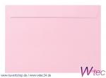 Vollfarbige C5-Kuverts in Hellrosa (Babyrosa), Haftklebend, ohne Fenster (100 Kuverts = 58,00 EURO)